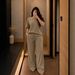 TW892 Women's Summer Casual Set Loose Trendy Solid Color Daily Commute Comfortable Short Sleeve Top And Pants_ecoleips.com