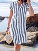 Women's Clothing Women's Fashion Summer Shirt Loose Casual Temperament Striped Top_ecoleips.com