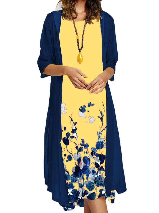 2025 Autumn New EU-US Cross-border Fashion Casual Printed Vest And Dress 2-piece Set_ecoleips.com