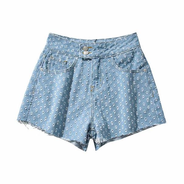 Women’s Clothing Ripped Denim Shorts For Women Summer New High Waist Ins Two Buttons Slimming Raw Edge A Line Wide Leg Hot Pants_ecoleips.com