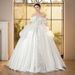 Off The Shoulder Satin Wedding Dress French Heavy Duty Court Style Covers Arms Plus Size_ecoleips.com