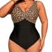 Women's Clothing Women's High-End Patchwork Bikini V Neck Halter Strap Swimsuit European American Style Printed One Piece Sexy Design_ecoleips.com