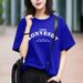 Women's New Summer Style Cotton T-Shirt Short Sleeve Breathable Loose Fit Trendy Brand Top with Straight Shoulders Unique American Style_ecoleips.com