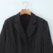 Striped Double-Breasted Blazer – Asymmetric Peplum Hem Tailored Jacket With Kinetic Hem_ecoleips.com