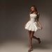 Elegant Strapless Wedding Dress For Women Short Ivory White American Style Light New Photo Shoot Travel Dress_ecoleips.com