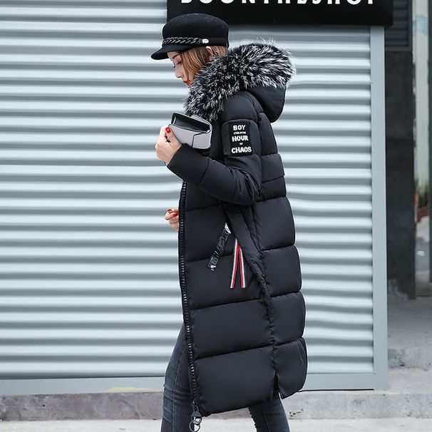 Women's Winter Coat With Faux Fur Collar – Long Loose Fit Cotton Blend Jacket (M-4XL, 6 Colors)_ecoleips.com