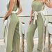 Women's Clothing New Side Striped Waist Suspender Jumpsuit_ecoleips.com