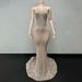 Elegant Silver Sequin Embellished Strapless Backless Mermaid Evening Gown With Train For Prom, Pageant, And Special Occasions_ecoleips.com