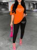 Women's Casual Loose And Fashionable Paris Pattern Print Loose T-shirt+cropped Pants Two-piece Home Sportswear Daily Wear-433_ecoleips.com