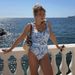 Women's Blue White Porcelain Print One Piece Swimsuit Sleeveless Wire-Free Vacation Suit_ecoleips.com