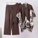 Women's Three Piece Knitted Suit Cross Border European American Style Shawl Coat Spring Autumn Sweater Loose Wide Leg Pants Casual Fashion_ecoleips.com