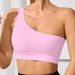 Women's Off-the-Shoulder One-Shoulder Sports Vest Sexy Solid Color Running Underwear for Yoga Fitness And Spring/Summer_ecoleips.com