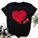 European American Cross-border Foreign Trade Wholesale Clothing, Simple And Stylish Heart-shaped Round Neck Plus-size_ecoleips.com