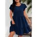 Women's Clothing Large Size Round Neck Lotus Leaf Sleeve Waist Holiday Leisure Temperament Dress_ecoleips.com