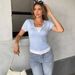AD210 Sprig Ad Autum Two-Toe Half-Zip Comfortable Breathable Versatile Slimmig Desig Short-Sleeve T-Shirt For_ecoleips.com