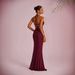 New Cross-Border Women's Fashion European And American Elegant Style Solid Color Slim Low-Cut Backless Slit Long Dress_ecoleips.com
