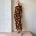 Women Elegant Figure‑Flattering Maxi Dress With Floral Print, Sheer Fabric, Long Sleeves & French‑Style High Slit Hem_ecoleips.com