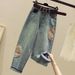 Women's Clothing Fashionable Slimming Tie Dye Top Set With Embroidered Ethnic Style Denim Trendy Suit For Women_ecoleips.com