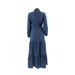 Women's Clothing Shirt Button Down Front Denim Shirt Dress With Button Front & Tiered Skirt – Modest Long Sleeve Dress With Belt (S-XL, Blue)_ecoleips.com