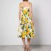 Women's Clothing Suspender Dress Vacation Cotton Yellow Rose Random Print Princess Fairy Dress_ecoleips.com