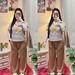 Floral Embroidered Stripe Short Sleeve Wide Leg Pants Set For Women - Summer Boho Chic Outfit With Loose Fit Plus Size Two Piece_ecoleips.com