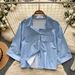 Women's Korean-Style Oversized Blouse Striped Short-Sleeve Breathable Comfortable Summer Casual Wear Top_ecoleips.com