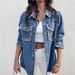 Women's Embroidered Denim Jacket – Long Sleeve Distressed Blue Jean Coat With Beaded Accents (Sizes S-XL)_ecoleips.com