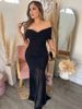 Elegant Off-Shoulder Mesh Panel Bodycon Dress – French-Inspired A-Line Midi (S-XXL, Black, Summer Evening & Streetwear Staple)_ecoleips.com