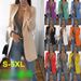 Women's Oversized Blazer Jacket – Long Sleeve Notched Lapel Open Front Coat, Trendy Workwear & Streetwear (18 Colors, S-5XL)_ecoleips.com