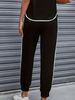Women's Color Block Trim Casual Suit Loose Fit Short Sleeve American Style Spring Summer Autumn New_ecoleips.com