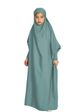 Women's Clothing Women's Long Hooded Dress Style Solid Color Modest Abaya Dress Loose Muslim Fashion Robe Children's Wear Polyester_ecoleips.com