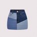 Women's Slimming Color Blocked Denim Mini Skirt High Waist A-Line Summer Skirt Elegant Fashion England Style_ecoleips.com