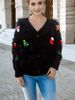 Cozy Christmas Sweater With 3D Embellishments – Faux Fur-Trimmed Cardigan For Holiday Cheer_ecoleips.com