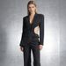 Unique Niche Style 2026 Spring New Asymmetrical Hollow Out Waist-Revealing Slim Fit Women's Blazer_ecoleips.com
