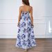 2026 European And American Cross-Border Summer Floral Print Backless Strap Sexy High-Waisted A-Line Dress For_ecoleips.com