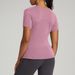 Women's Clothing Yoga Clothes Nude Sports Short Sleeved T Shirt Running Training Fitness Tops_ecoleips.com