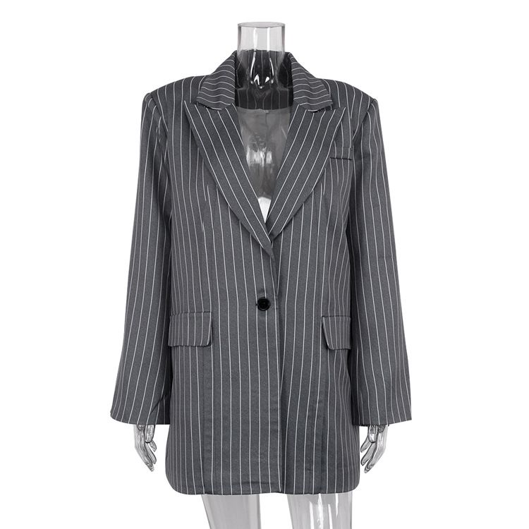 Women's Autumn/Winter Fashion Striped Two-Piece Suit Set Sophisticated Jacket And Skirt Ensemble for European And American Trends_ecoleips.com