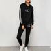 Unisex Casual Color-Block Hoodie Jogger Set Relaxed Fit Two-Piece Contrast Stripes Streetwear Essentials Women's Clothing_ecoleips.com