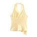 Aria Basics Aria Basics Foreign Trade European And American Women's Clothing 2026 Summer New Backless Solid Color Silk Satin Texture Halter Neck_ecoleips.com