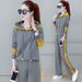 Women's Clothing 2-Piece Hoodie Tracksuit Set - Casual Loose Fit Pullover & Jogger Pants, Comfortable Fall Outfit With Drawstring Hood (Black/Gray)_ecoleips.com