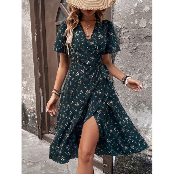 Real Shot In-stock Foreign Trade Cross-border 2025 New Hot-selling European And American Floral Wrap-around Tie-waist_ecoleips.com