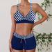Women's Clothing Crisscross Bikini Set Sexy High Waisted Swimwear With Adjustable Ties_ecoleips.com