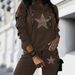 Women's Letter Print Hoodie Set, Long Sleeve Pullover Sweatshirt And Elastic Waist Pants_ecoleips.com
