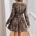 Aria Basics Aria Basics European And American Cro-border 2026 French-style Women's Vintage V-neck Leopard Print Long-sleeve Lace Patchwork_ecoleips.com