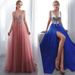 Voya 2026 New Women's European And American Women's Dress, Deep V Sleeveless Slit Sequin Elegant Party Evening Gown_ecoleips.com