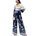 Women's clothing fashion positioning printed loose long-sleeved tops wide-leg pants two-piece set_ecoleips.com