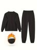 Women's Printed Two Piece Tracksuit, Long Sleeve Pullover Top And Drawstring Waist Pants, Casual Sportswear For Spring And Fall_ecoleips.com