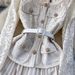 Elegant French-Chic Dress With Intricate Beading, Metal Buttons, Square Neckline & Lace Inserts – Flowy Pleated Midi Dress For Women_ecoleips.com