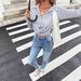 Women's High-Waisted Ripped Skinny Jeans – Stretch Denim, Slim Fit, Mid Blue (S-Xl, Distressed Detailing, Comfortable & Stylish)_ecoleips.com