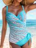 Multi Color Printed Tie-Up Backless One Piece Swimsuit For Women Sexy Bikini Alternative American Style_ecoleips.com